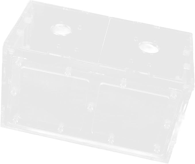 Fish Breeding Isolation Box | Transparent Mesh Side Aquarium Incubator | Guard Small Fish/Eggs | Acrylic Lid & Adjustable Hook | for Fish Tank Hatching (17 * 9 * 10CM)