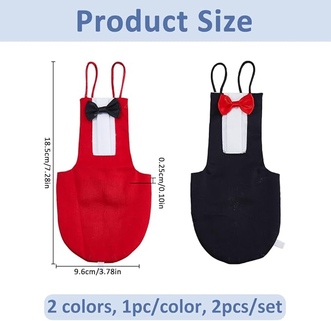 SUPERFINDINGS 2Pcs 2 Colors Parrot Flying Nappy Bird Diaper Harness Cockatiel Tuxedo Flight Suite Reusable Parrot Nappy Clothes Costume for Conure Macaw Budgies Parakeet