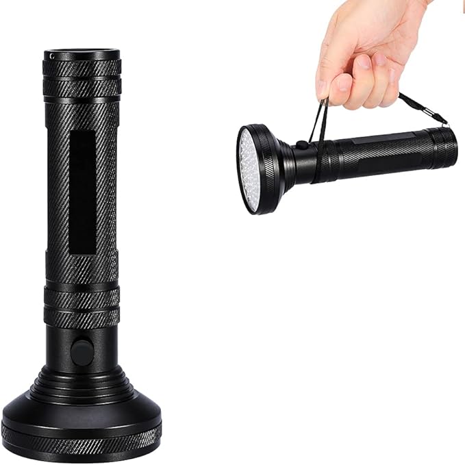 Fdit Black Light Flashlight, 100 LED UV Blacklight, Pet Urine Detector with Sunglasses, Aluminum Alloy, 395nm