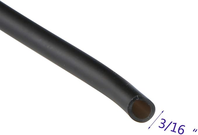 JIH Aquarium 100 Feet Standard 3/16" Black Flexible Airline Tubing with Black Plastic Connectors for Fish Tank,Terrariums, and Hydroponics