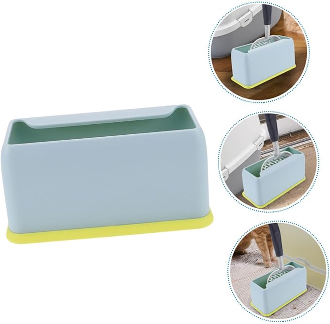 TOYANDONA Plastic Cat Litter Scoop Holder Stand Storage Base for Easy Cleanup and Scoop Storage Blue Plastic Scooper Organizer for Cat Litter Boxes and Pet Waste Management