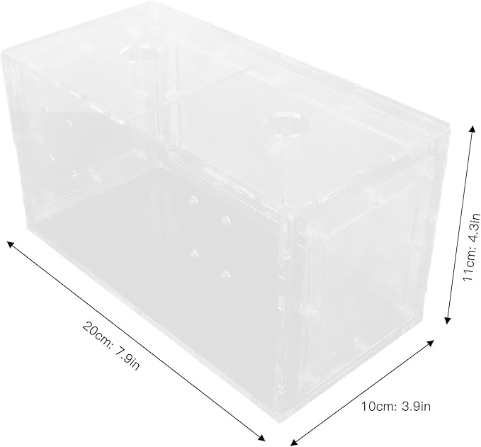 Fish Breeding Isolation Box | Transparent Mesh Side Aquarium Incubator | Guard Small Fish/Eggs | Acrylic Lid & Adjustable Hook | for Fish Tank Hatching (20 * 10 * 11CM)