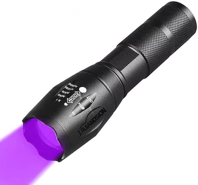 Ruiandsion UV Blacklight Flashlight, Super Bright UV and White Lights Flashlight Pet Dog Cat Urine Detector for Pet Urine Stains, Bed Bugs, Scorpions Finder and Outdoor Lighting