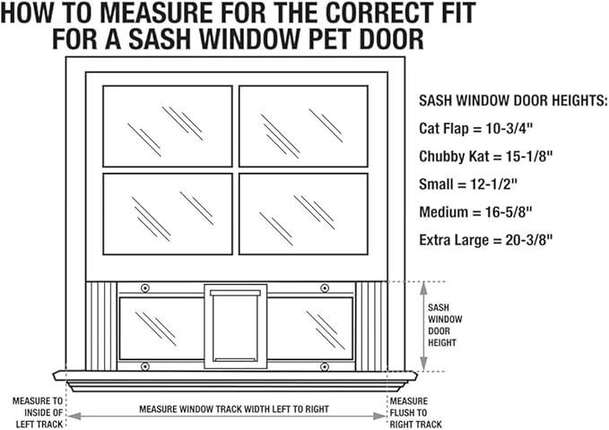 Ideal Pet Products Aluminum Sash Window Pet Door, Adjustable to Fit Window Widths from 33" to 38", Chubby Kat 7-1/2” x 10-1/2” Flap Size