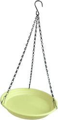 Hanging Bird Feeder and Waterer Tray Water Feeding Bowl Garden Decor with Chains Sturdy Birds Water Station for Backyard Yard, Yellow