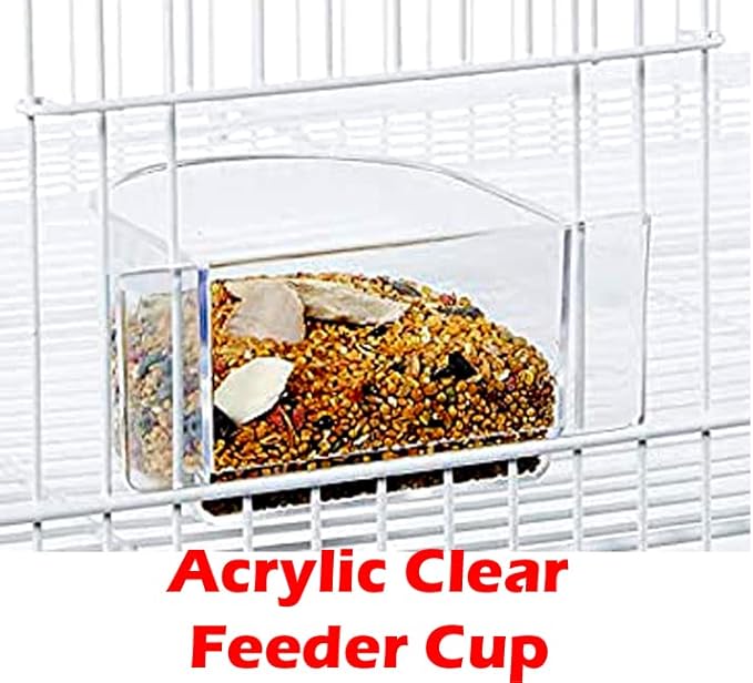 64" Extra Large Wrought Iron Metal Tight 1/2-Inch Bar Spacing Bird Flight Breeder Cage with Side Breeding Nesting Box Doors Easy Clean Pull Out Tray with Removable Rolling Stand