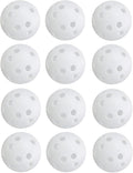 Low Noise No Bells Cat Ball Toy, 12Pcs White Plastic Golf Balls with Holes, Funny Interactive Cat Toys for Bored Indoor Cats,Cute Kitten Kitty Toys(1.65")