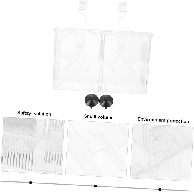 1pc Juvenile Fish Breeding Box Double Isolation Container for Fish Tank Removable Cover Safe Material for Efficient Hatching for Guppies Shrimp and More