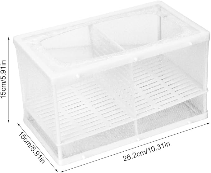 Aquarium Breeder Box with Suction Cups Partition Design Detachable Isolation Hatchery for Fish Fry Tank Breeding(L (with Partition))