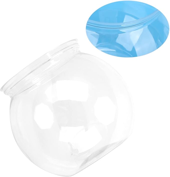 Small Fish Tank,Plastic Bubble Bowl Transparent Plastic Impact Resistant Plastic Gallon Fish Bowl Decor for Desk Bookshelf(S)