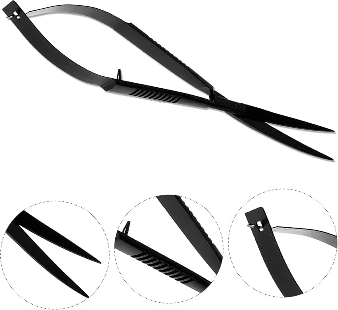 Mipcase 3pcs Aquatic Plant Scissors Curved Spring Trimmer for Fish Tank Maintenance Resistant Tool for Aquarium Plant Pruning and Trimming