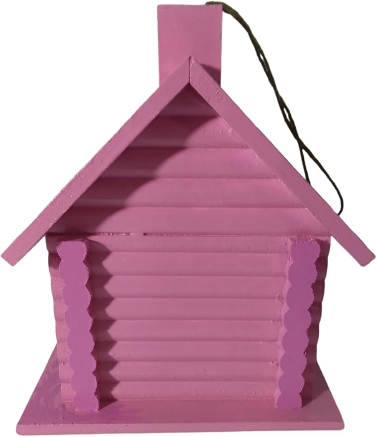 birdhouse/outdoors pink color hand painted