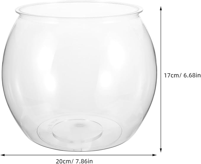 Desktop Fish Tank Bowl, Plastic Tabletop Fish Bowl Aquarium, Small Micro Landscape Tank for Office and Home Decor