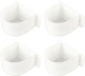AHANDMAKER 4 Pcs Parrot Cage Replacement Food and Water Cup, White Bird Feeders Winged Universal Cage Plastic Cups Pet Supplies for Small Bird