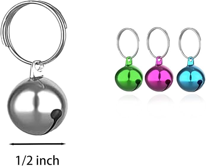 SKYPIA 3 Pack Pet Bells for Dog Cat Collar Charm Pet Pendant Accessories Stainless Steel Anti-Lost Training Bells for Collars Pet Pendant Accessories 1/2-Inch Silver