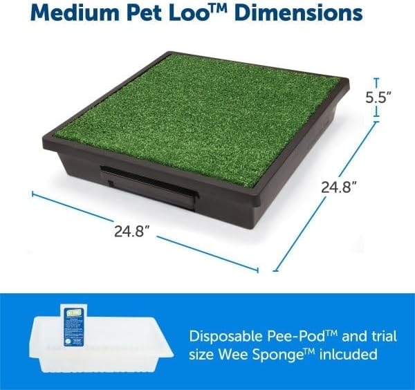 PetSafe Pet Loo Portable Dog Potty - Pet Toilet Alternative for Puppy Pads - Medium - Perfect for House Training - Easy-to-Clean Grass Mat