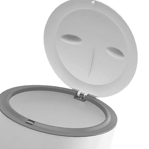 Cat Litter Trash Can with Press Type Lid, Enclosed Odor Isolating Cat Toilet, Pet Waste Bin for Indoor Cats 7.48x5.91inch- White