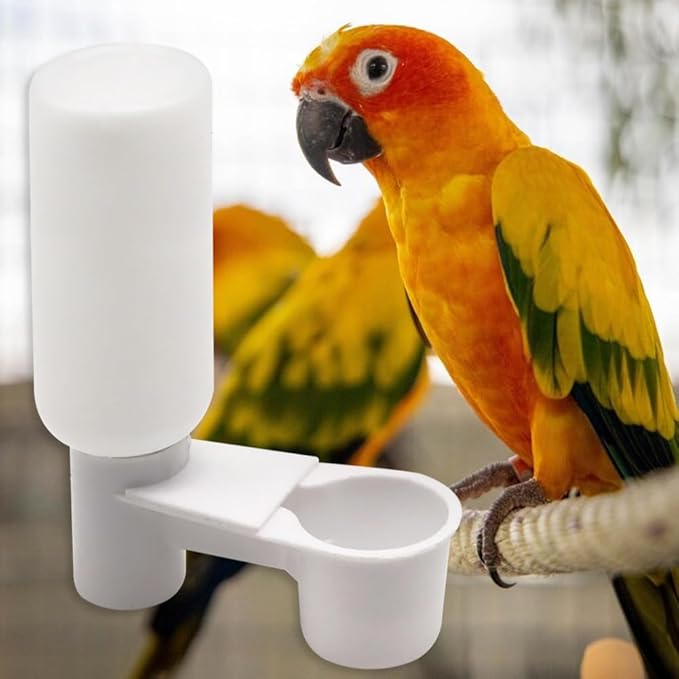12Pcs Automatic Bird Drinker Feeder Plastic Soda Pop Water Bottle Cup or Pigeons Parrot Chicken Feeder Poultry Cage Cup Supplies (White)