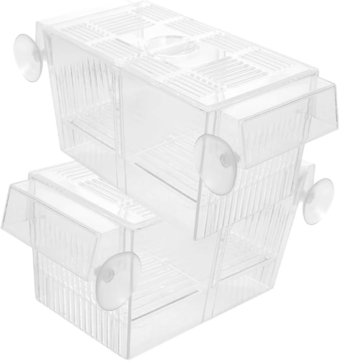 Happyyami 2pcs Fish Breeding Box Cups Incubator for Juvenile Fish Safe Isolation Tank for Aquariums Lightweight and Portable
