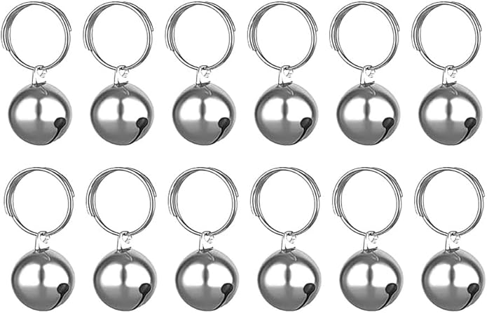 SKYPIA 3 Pack Pet Bells for Dog Cat Collar Charm Pet Pendant Accessories Stainless Steel Anti-Lost Training Bells for Collars Pet Pendant Accessories 1/2-Inch Silver