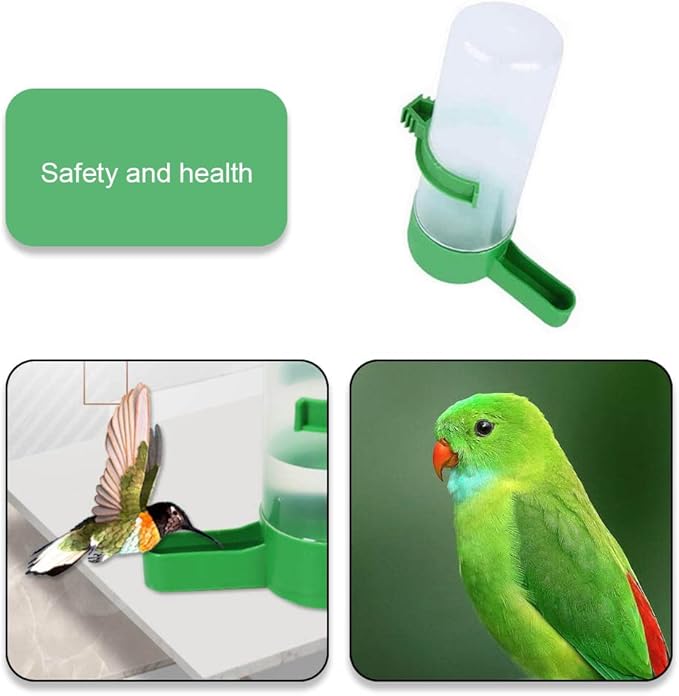 4 Pcs Bird Water Feeders Automatic Bird Drinkers Hanging Bird Water Dispensers for Cage Budgie Cockatiel Canary Lovebirds and Small and Medium Parrots