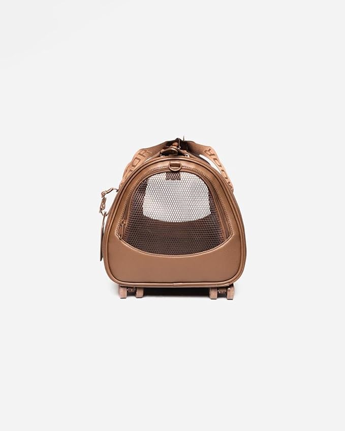 MOOR NYC Luxury Made Travel Bag. A Unique Pet Travel Bag Design for Dogs or Cats. TSA Approved (Cocoa Luxury Travel Bag)