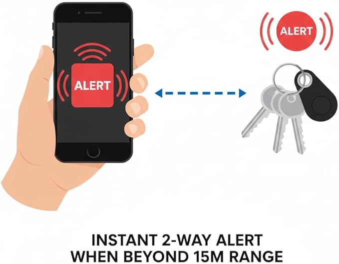 Two-Way Alarm Pet Location Tracker with Real-Time Tracking for Dogs, Cats, Keys, and Luggage, Waterproof Anti-Loss Device for Outdoor and Travel Use (Red,5Pcs)