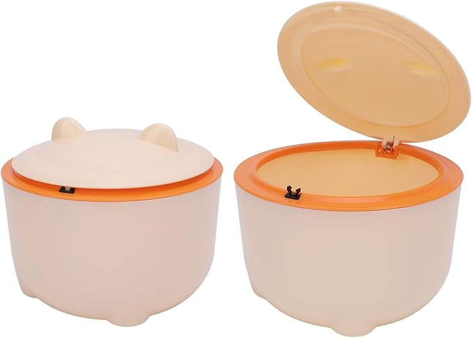 Odor Free Cat Litter Trash Can, Press Type Enclosed Design with, Includes Liner for Easy Cleanup, Compact Pet Waste Container