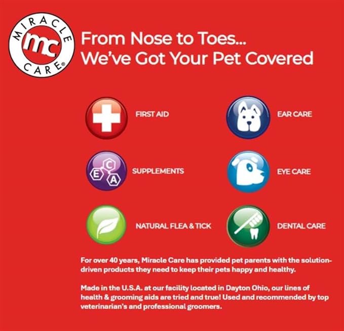Miracle Care Kwik Stop Styptic Powder for Dogs, Cats and Birds, 6 Ounce, Fast-Acting Blood Stop Powder with Pain Relieving Benzocaine
