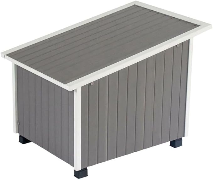 New Age Pet ECOFLEX Outdoor Cat House X-Large Weather Resistant, Raised Floor, Dual Vinyl Flaps, 30% Bigger, 28" W x 20" H