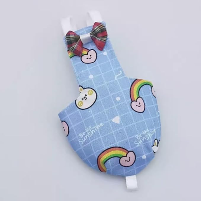 Bird Diaper Protective Parrot Nappy - 4 Pack, Reusable Flight Suit with Waterproof Inner Layer, Adjustable Shoulder Straps, Washable Cute Urine Wet Suit for Parakeet Conure (2M)