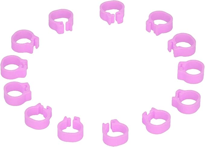 Fydun 100PCS S Leg Rings, 8mm Pigeons Identification Poultry Plastic Bird Foot Clip Pool Vacuum Hoses Bands No Words SuppliesOrange Health Supplies Band for Identify Orange (Pink)