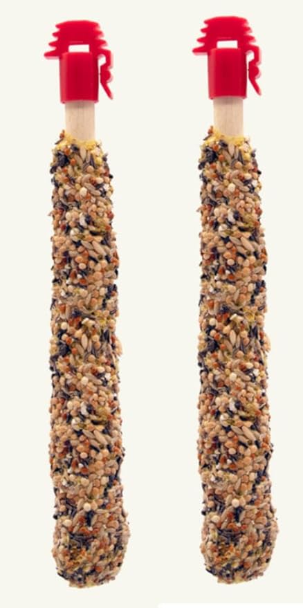 Higgins Sunburst Gourmet Canary, Finch Treat Sticks Bundle | Sunburst Gourmet Canary, Finch Orchard Fruit/Dandelion Sticks 2pk & Honey/Berries Sticks 2pk.