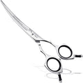 HASHIMOTO Grooming Scissors for Dogs, Curved Shears Dog Grooming Scissors for Large Hands, 6.5 inch, 30 Degree of Curved Blade, Light Weight.