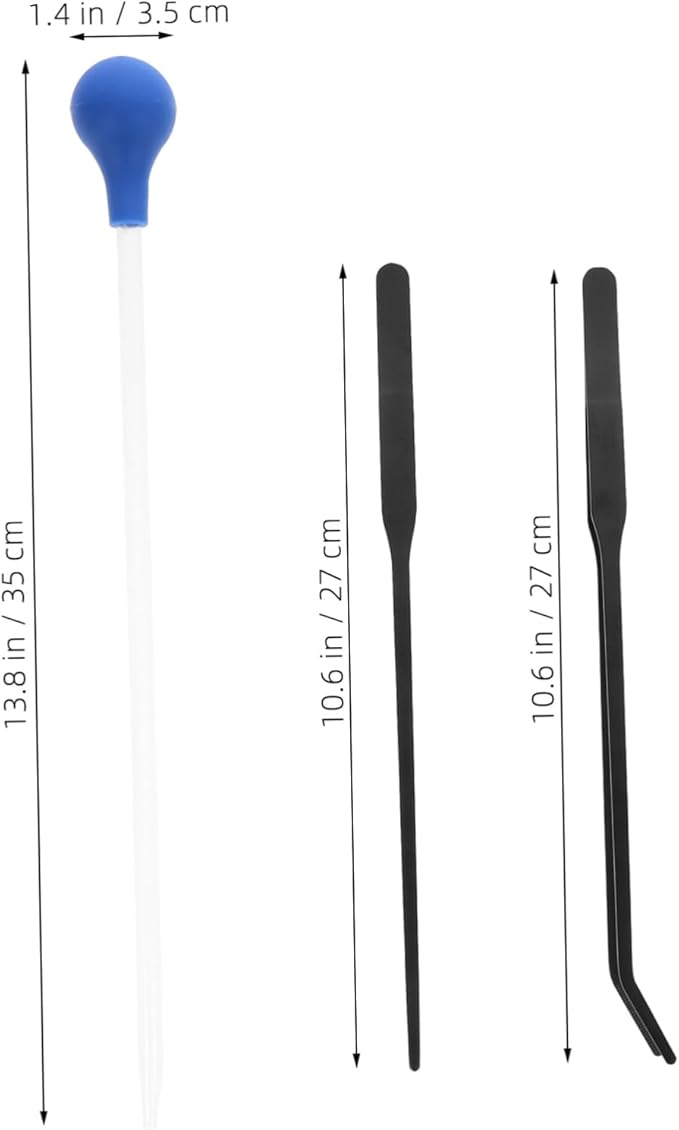 Mipcase 2sets Coral Aquatic Tweezers Clip for Fish Tank Cleaning and Feeding Aquarium Tools Pipette Dropper for Aquatic Waste Removal and