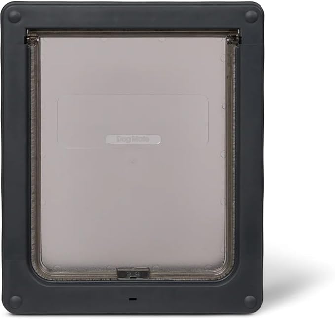Dog Mate Lockable Medium Dog Door (215G) - Flap for Medium Dogs and Large Cats, for UPVC, Wall and Wood, Securely Designed for Your Pets, Grey