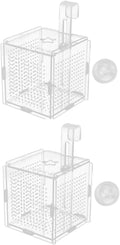 DOITOOL 2sets Fish Tank Breeding Box Cups Acrylic Isolation Case for Betta and Shrimp Convenient Fish Separator for Aquarium Use Cover