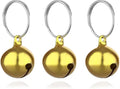 SKYPIA Round Dog Bells Dog Charm Bells Pet Pendant, 3 PCS Anti-Lost Training Bells for Collars, Suitable for Pet Pendant Accessories 1/2-Inch Gold