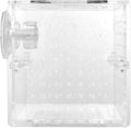 HOMSFOU Acrylic Fish Breeding Tank Box with 2mm Round Hole Suction Cup 10x10x10cm Isolation Aquarium Hatchery Incubator for Fish Fry and Betta Breeders