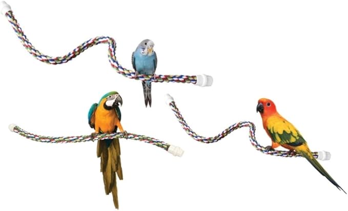 JW Pet Comfy Perch For Birds Flexible Multi-color Rope, Large - 21" Length