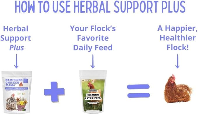 Pampered Chicken Mama Herbal Support Plus Poultry Treat for Overall Health | Mix with Layer Feed, Chick Starter, Chicken Scratch (2.5 Pounds)