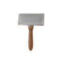 Tauro Pro Line Wooden Dog Brush for Shedding - Long & Short Hair Deshedding & Detangling Brown Slicker Brush for Dog & Cat Grooming - Flexible Cushion & Lightweight, Ideal for All Coat Types, L