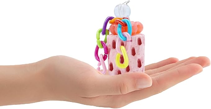 Wontee Bird Beak Grinding Parakeet Treats Bird Calcium Chewing Toy for Budgies Parakeet Cockatiel Conure Hamster (Random Color) (Small (1 pc))