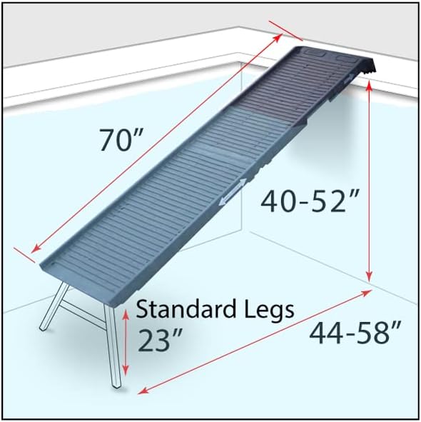 PetStep Dog Ramp for Pools - (Standard Legs, Khaki/Beige)- Small and Large Dog Pool Ramp for Above-Ground and In-Ground Pools
