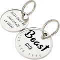 Cats Dogs ID Tags Personalized Cute Symbols Pets Collar Name Accessories Simple Custom Engraved Pet Name Tags Anti-Lost Stainless Steel Charm (Silver)