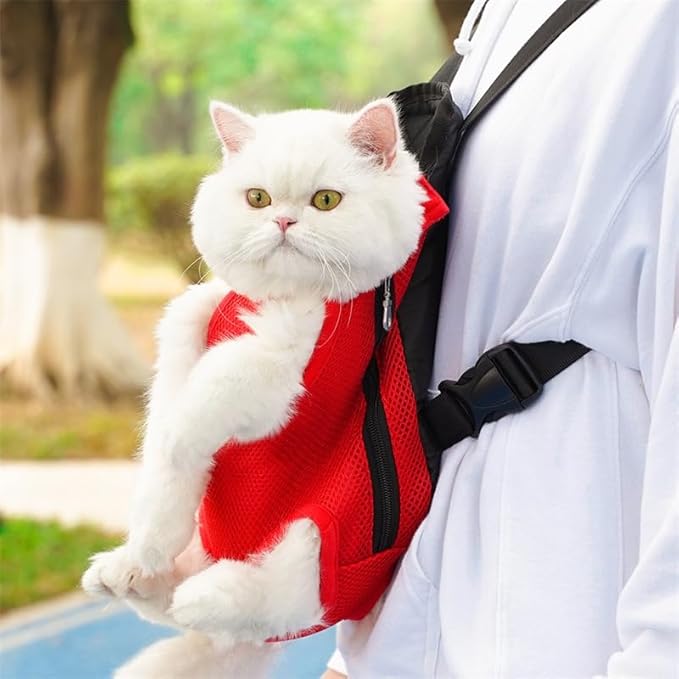 Pet Carrier Backpack - Adjustable Pet Front Cat Dog Carrier Backpack Travel Bag,Legs Out,Easy-Fit for Traveling Hiking Camping for Small Medium Dogs Cats Puppies. (Pink, Medium)