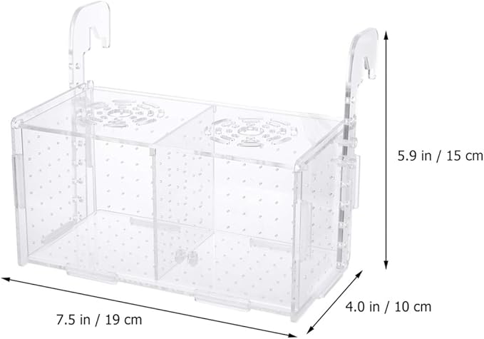 POPETPOP Fish Breeding Box - Box for Fish Tank Acrylic Acclimation Hatchery Incubator Aquarium for Small Shrimp