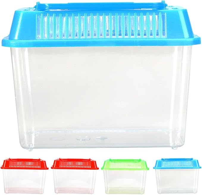 5pcs Portable Handheld Aquarium Fish Tank Mixed Tank Transparent Pet Carrier Turtles Hamsters Fish