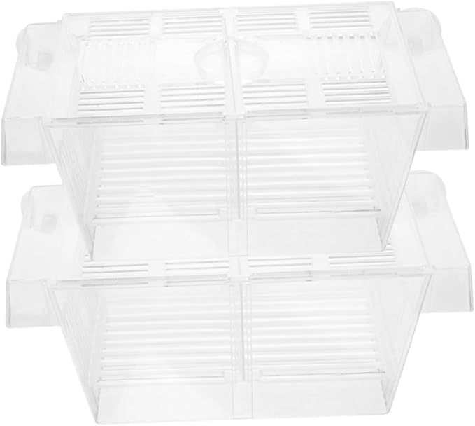 Happyyami 2pcs Fish Tank Breeding Box Aquarium Incubator for Juvenile Fish Viewing Cup Attached Isolation for Pregnant