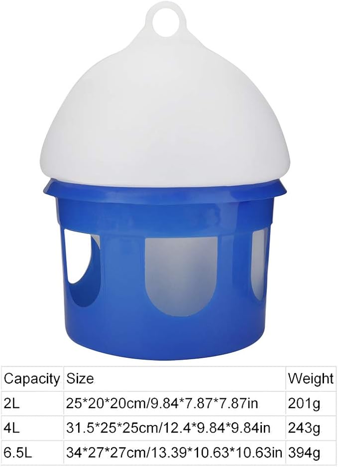 Automatic Bird Feeder and Water Dispenser, Large Capacity Bird Water Drinker ABS Plastic Pigeon Waterer Pet Water Pot Container for Outside Cage (2L)